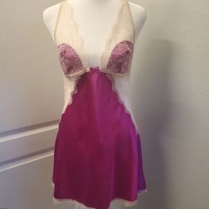 Victoria's Secret Satin & Lace Halter Sz Large
